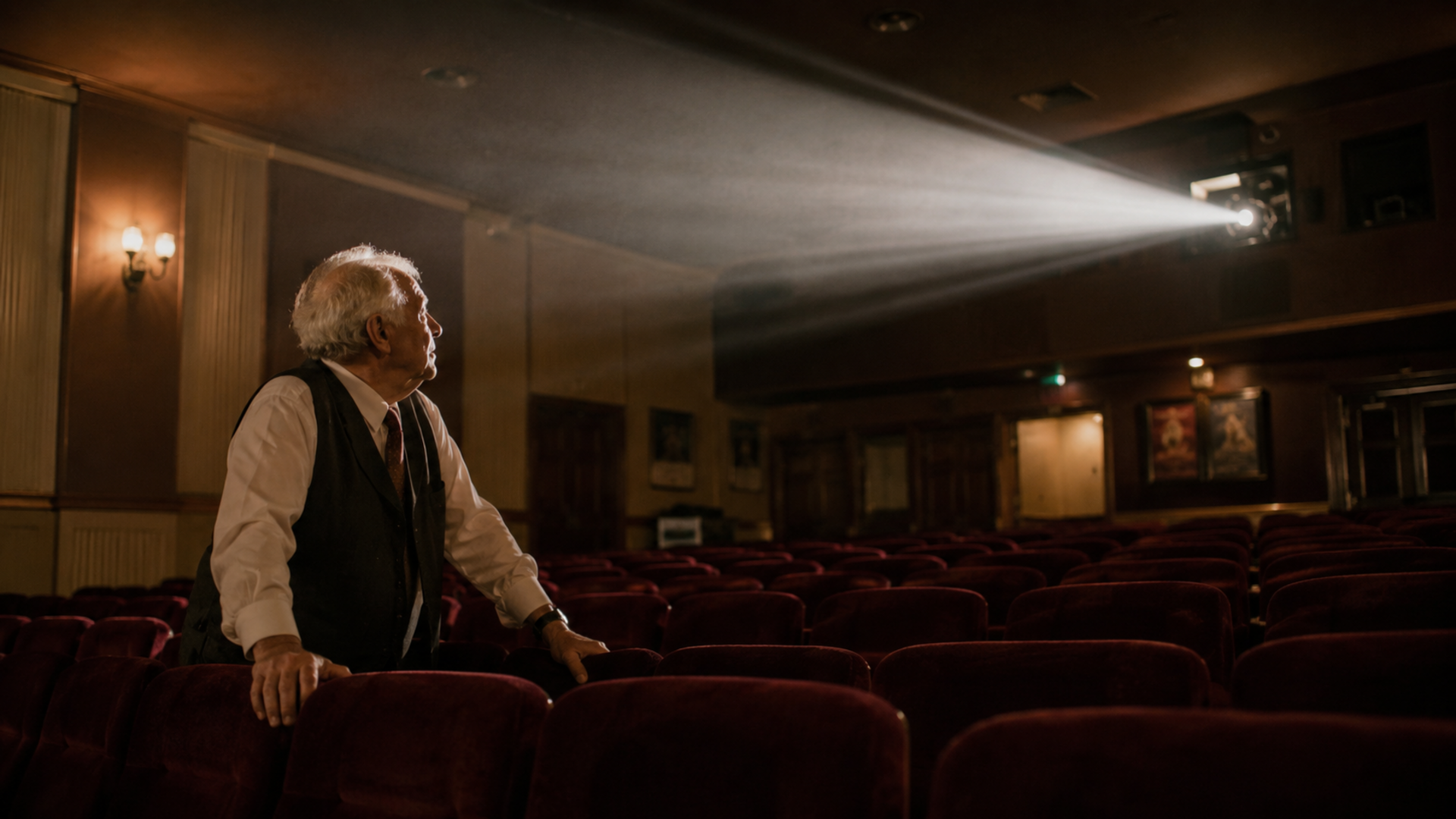 Projection dans un cinéma vide après la dernière séance